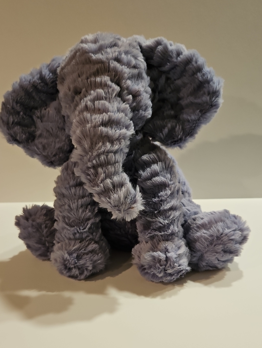 Jellycat London Fuddlewnddle Periwinkle, blue Elephant with Fluffy Texture 8.5"